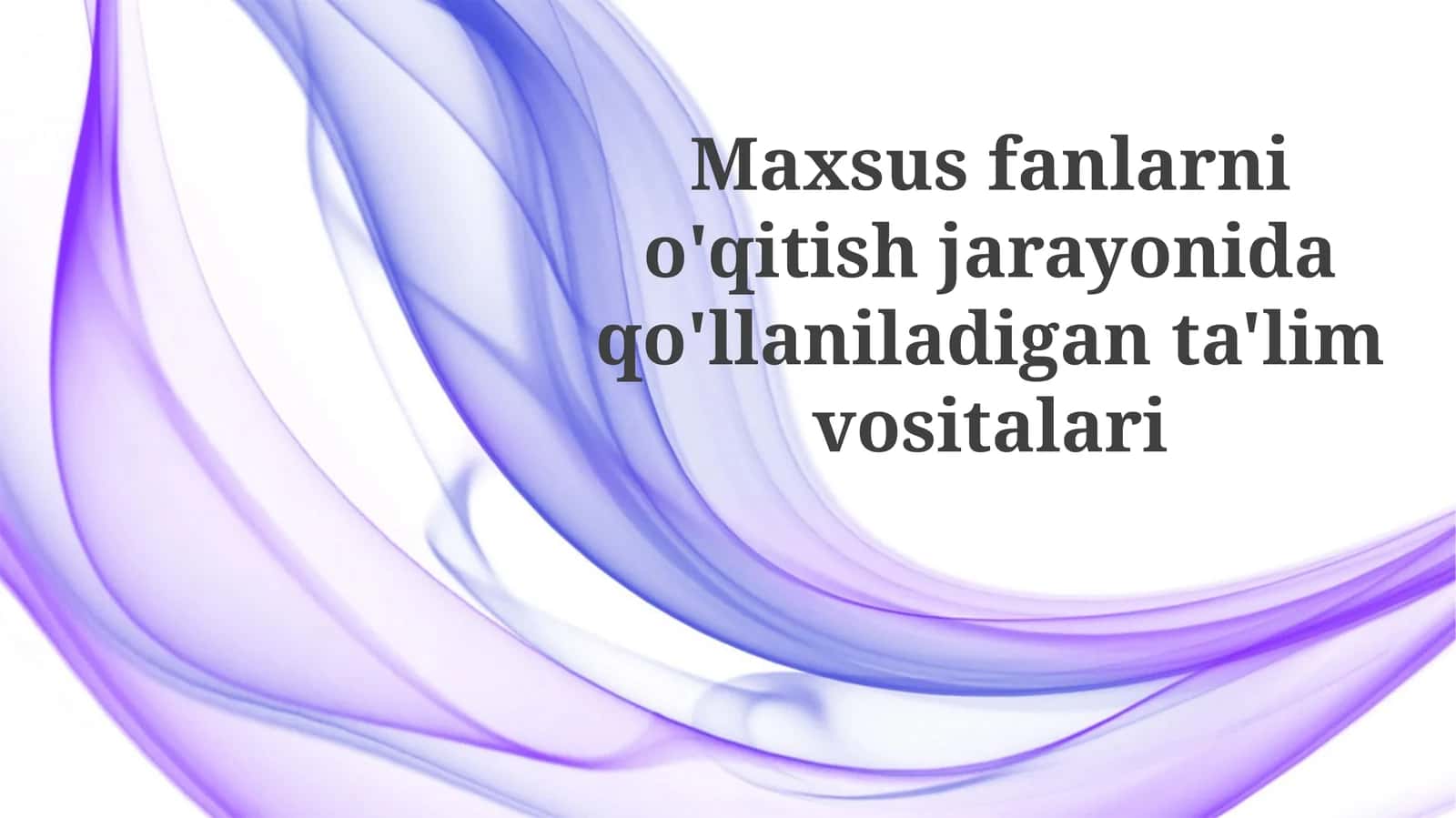 Maxsus fanlarni o'qitish jariyalari 1