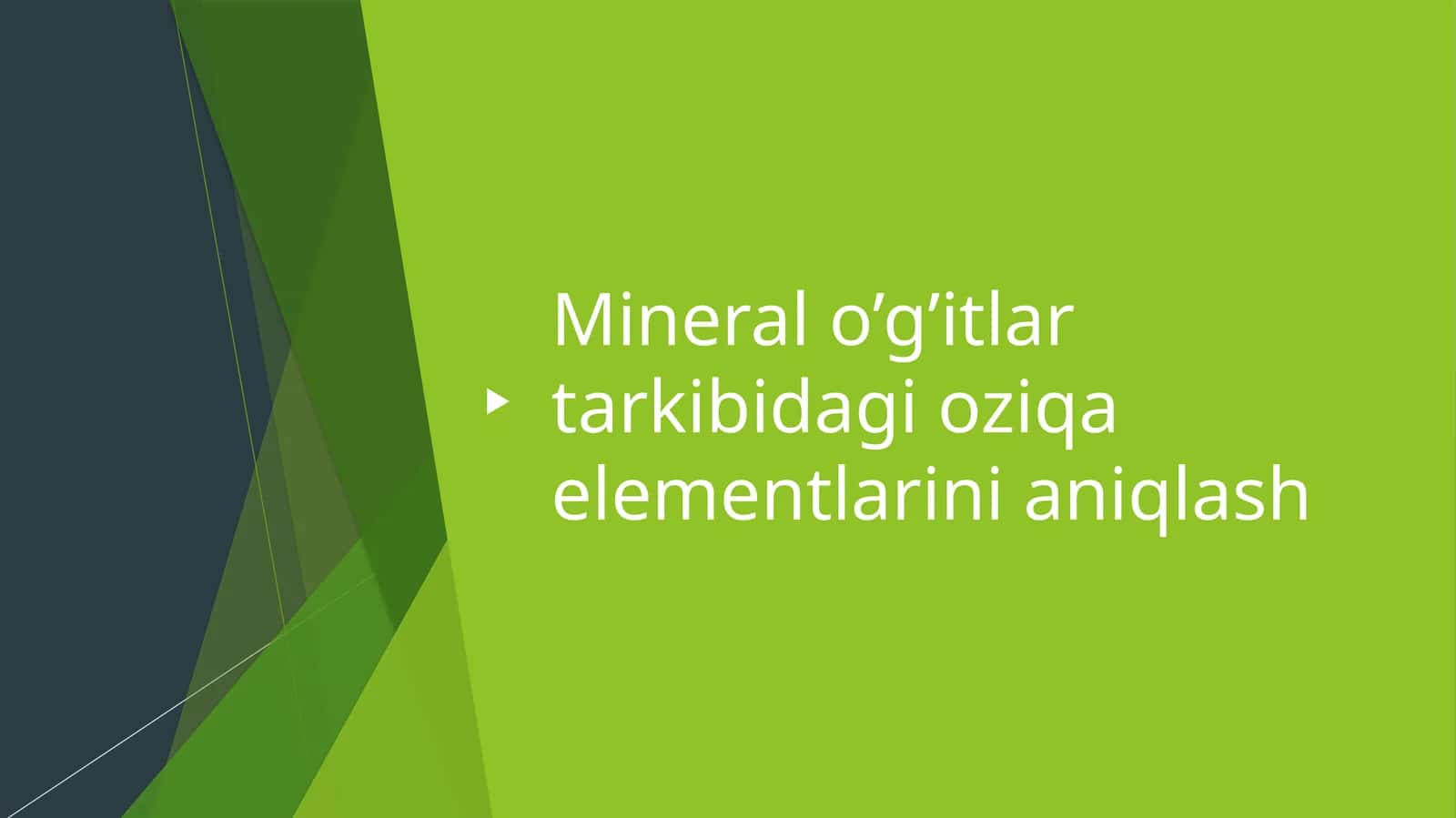 Mineral o’g’itlar tarkibidagi oziqa elementlarini aniqlash 1