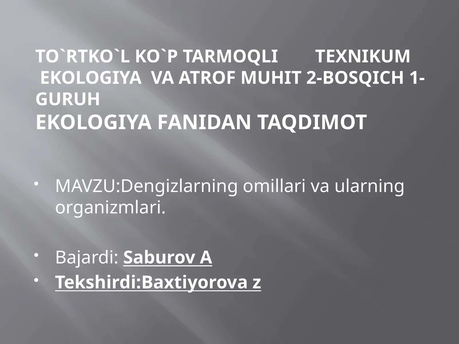EKOLOGIYA 1