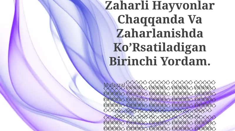 Zaharli Hayvonlar. Tasnifi (Klassifikasmyasi). Hayvon Zaharlari (Zootoksin-Lar) 1