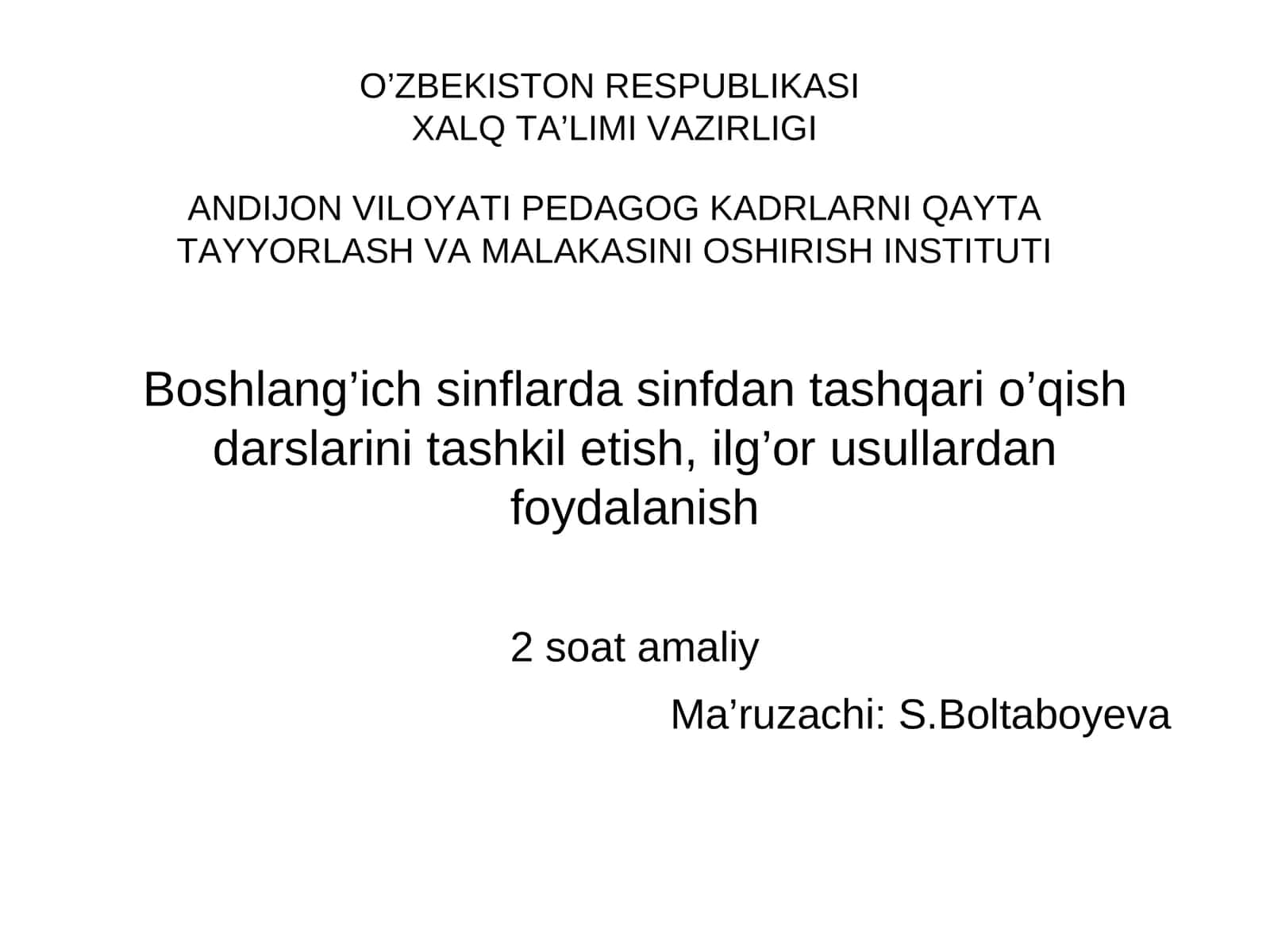 Ertak ustida ishlash metodikasi 1