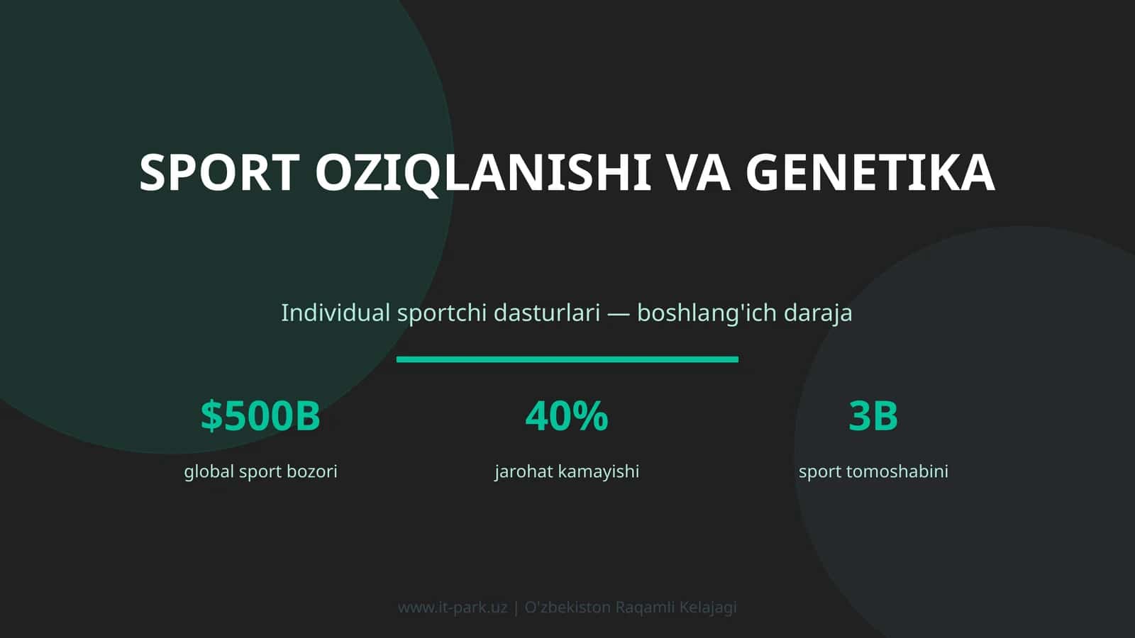 SPORT OZIQLANISHI VA GENETIKA 1