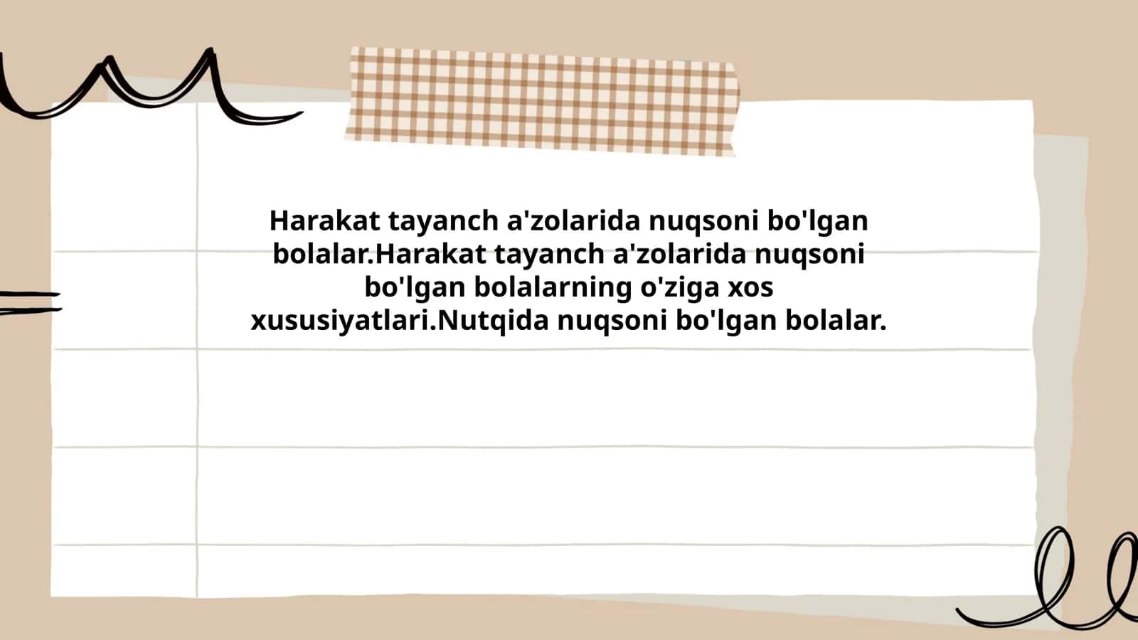 Harakat tayanch a'zolarida nuqsoni bo'lgan bolalar 1