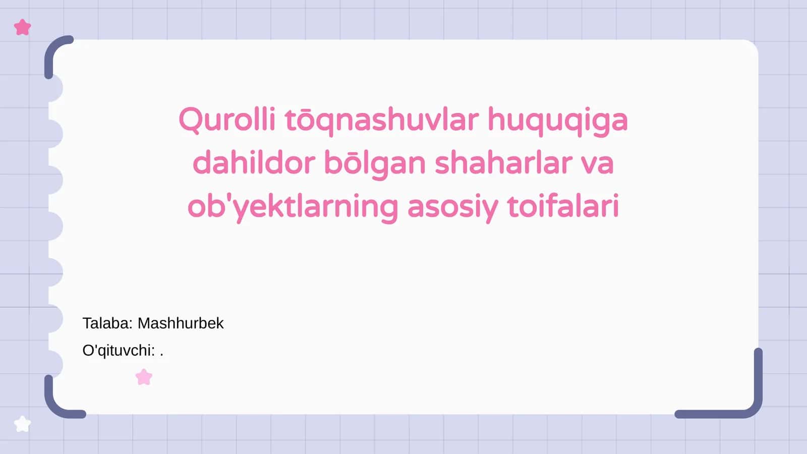 Qurolli Tōqnashuvlar Huquqi Asoslari 1
