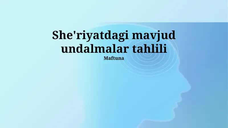 She'riyatdagi undamlar tahlili 1