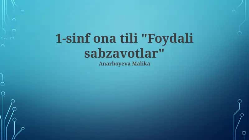 Foydali sabzavotlar 1