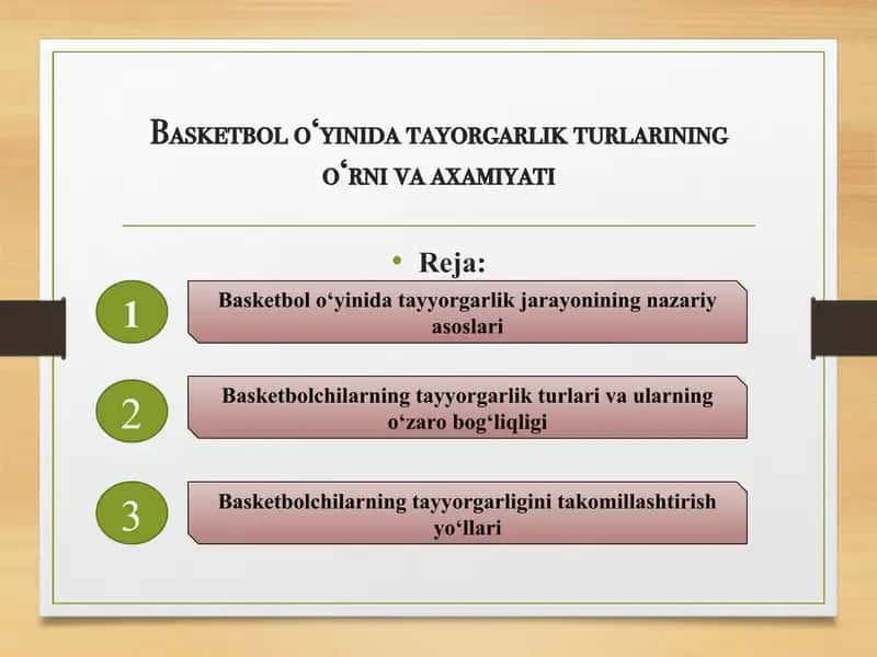 Basketbol o‘yinida tayorgarlik turlarining o‘rni va axamiyati 1