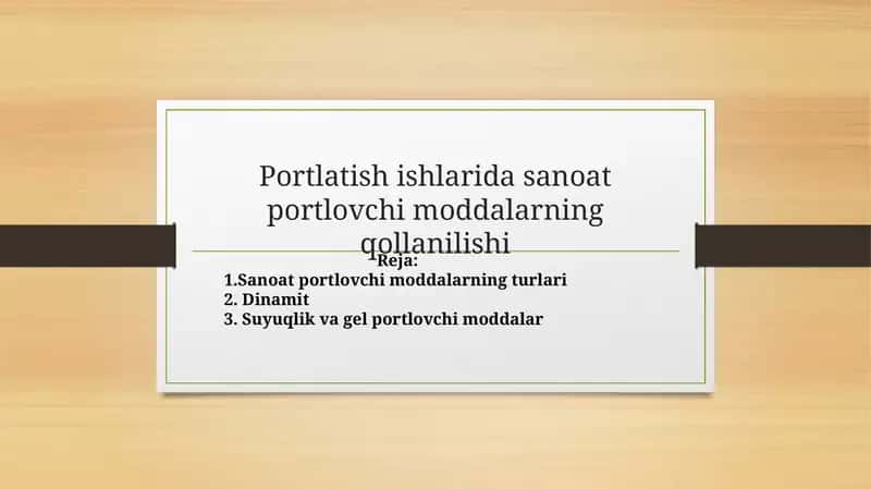 Sanoat Portlovchi Moddalar 1