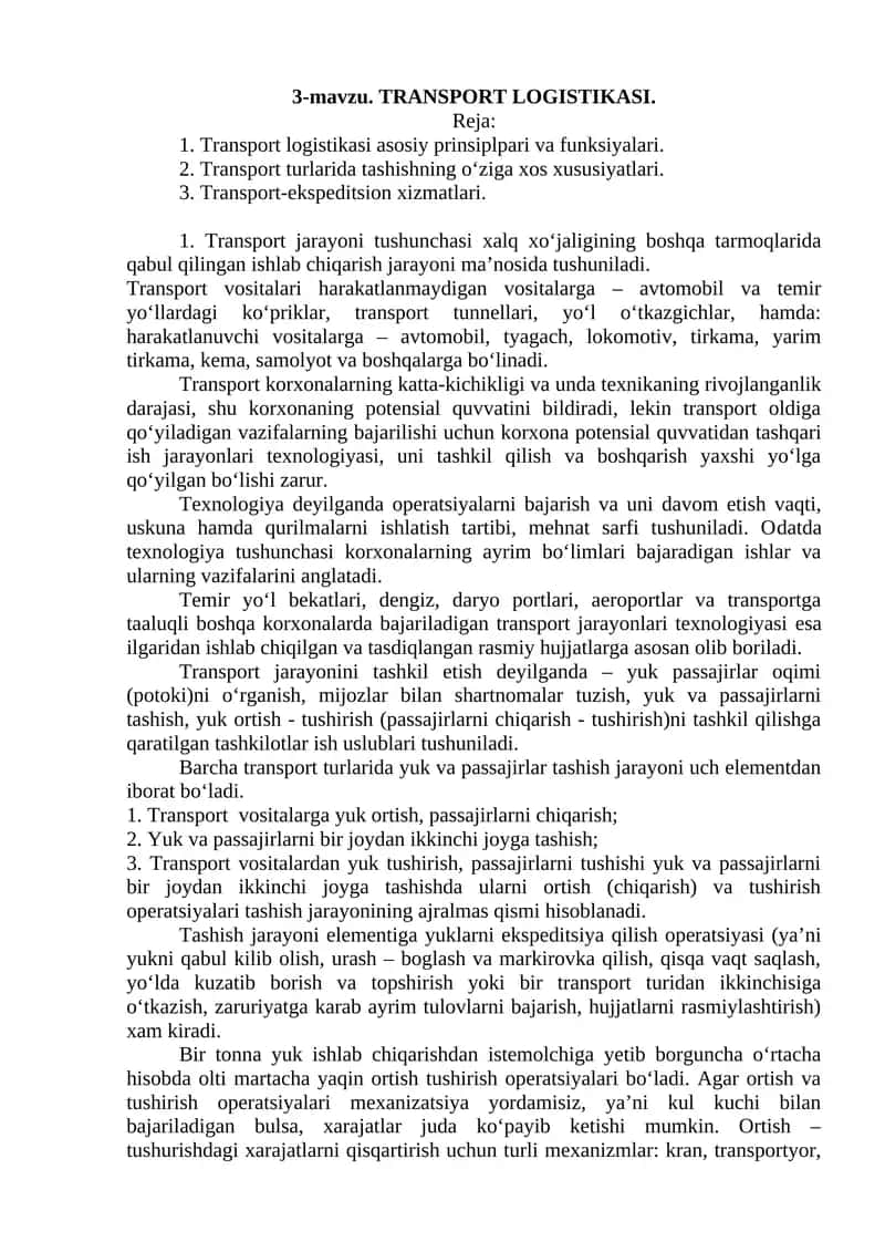 TRANSPORT LOGISTIKASI 1