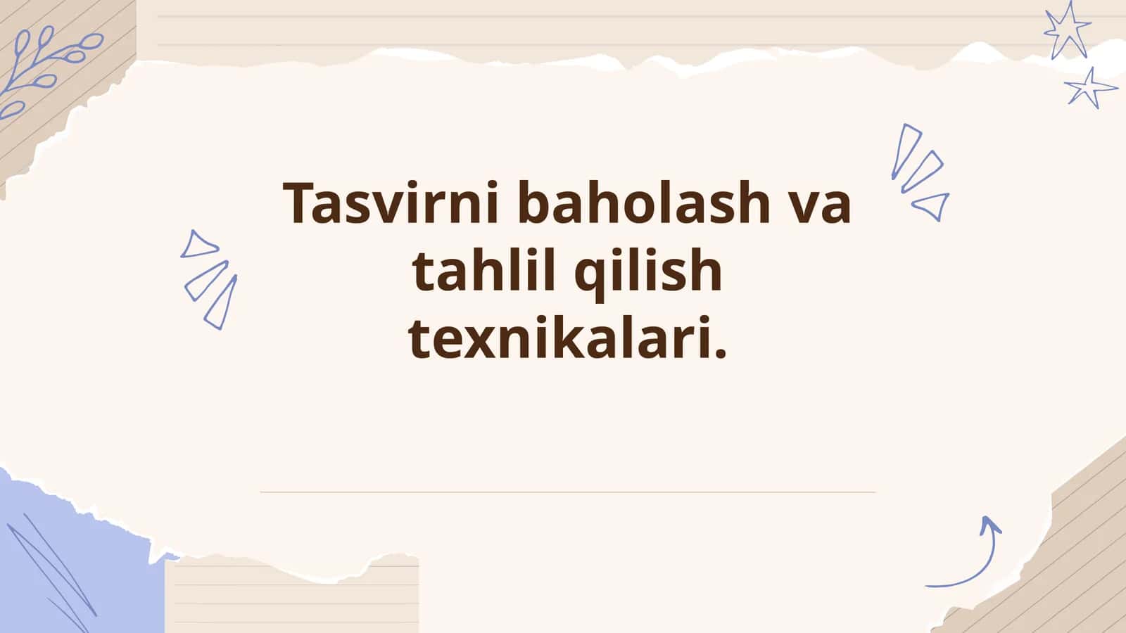 Tasvirnibaholash va tahlil qilish texnikalari 1