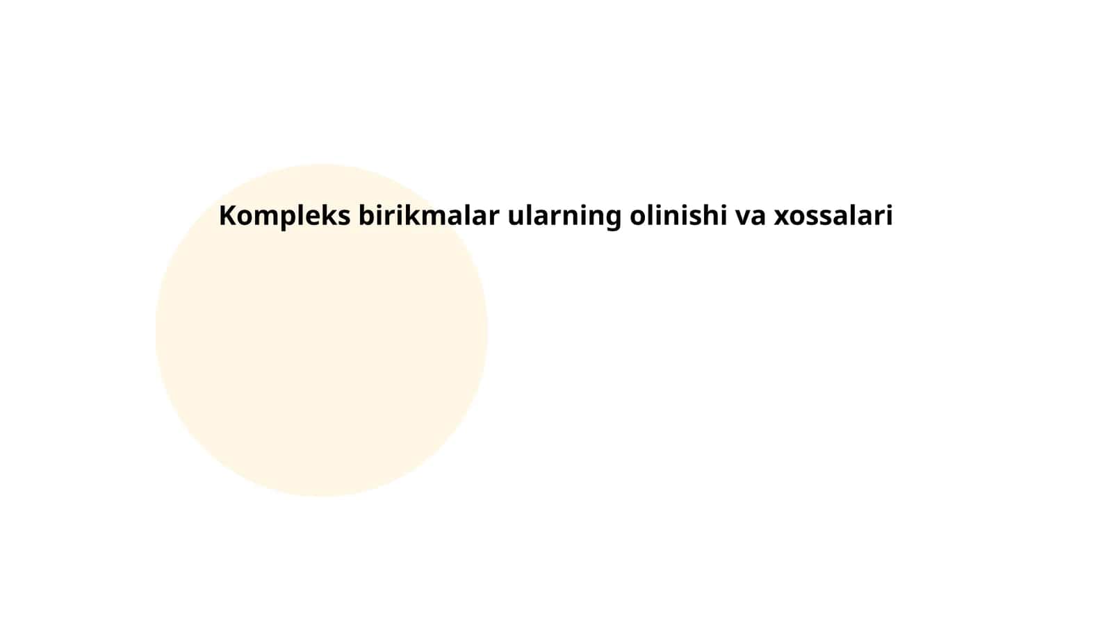 Kompleks birikmalar tushunchasi 1