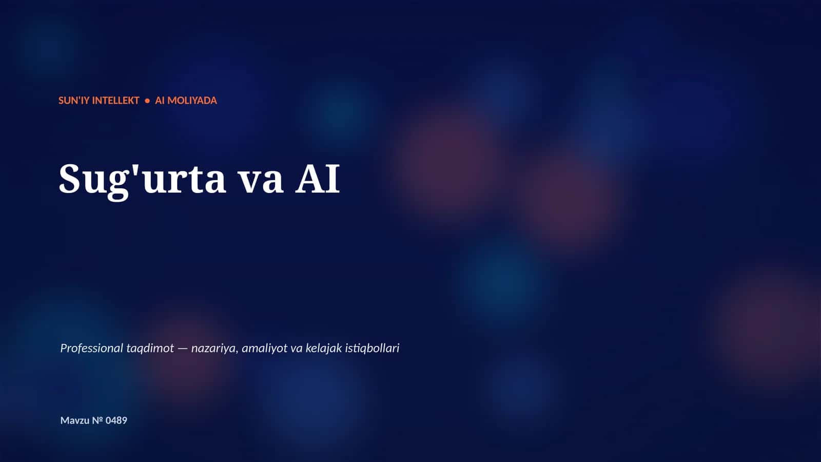 SUN'IY INTELLEKT • AI MOLIYADA 1