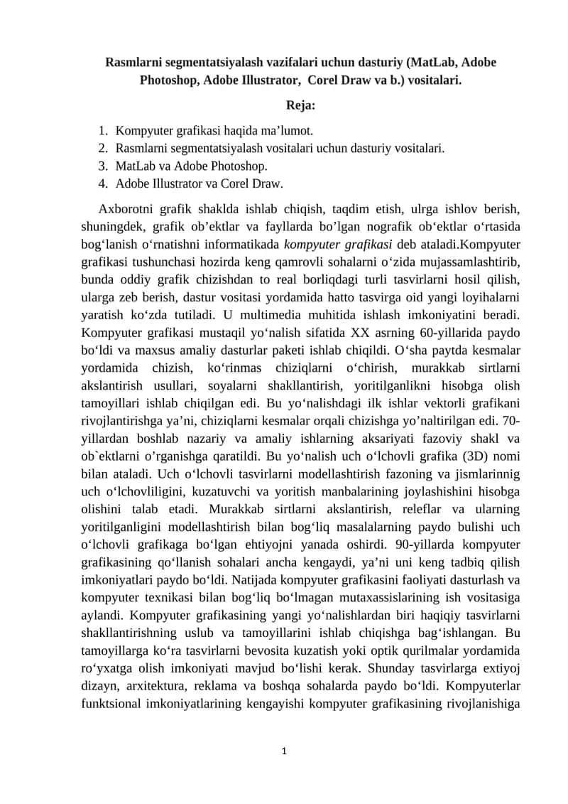 Kompyuter grafikasi 1