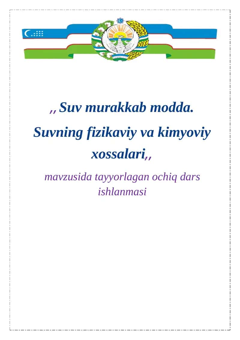 Suv murakkab modda 1