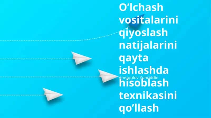 O'lchov asboblarining taqqoslash natijalarini qayta ishlashda hisoblash texnikalarini qo'llash 1