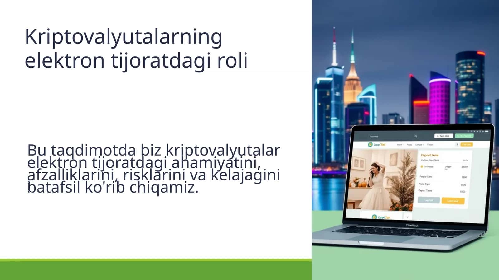 Kriptovalyutalarning elektron tijoratdagi roli 1