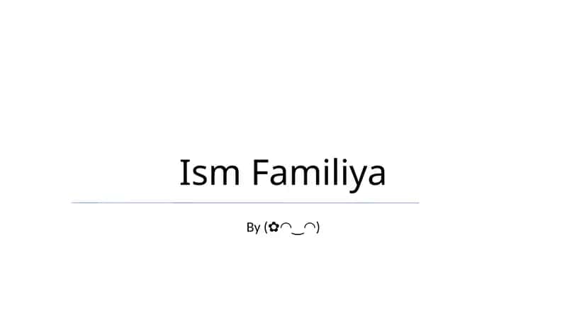 Ism Familiya 1