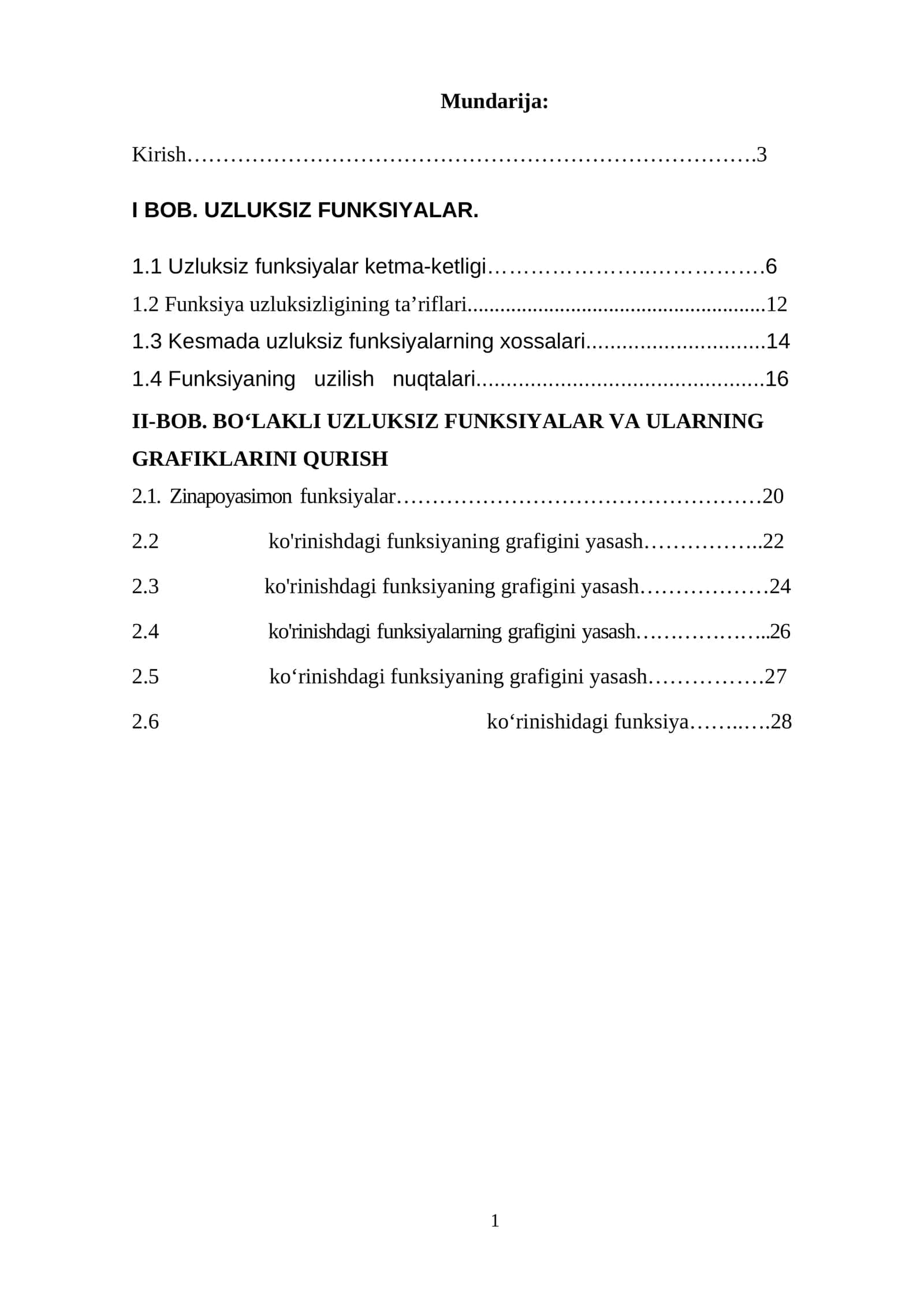 Differensial hisob yordamida funksiyalarni tekshirish va grafigini yasash 1