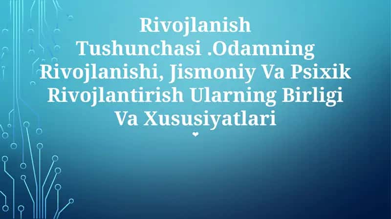 Rivojlanish Tushunchasi 1
