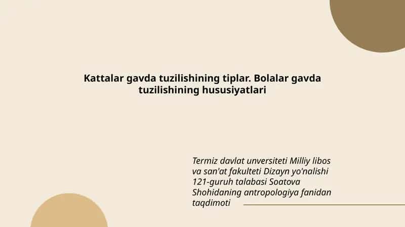 Antropologiya fanidan taqdimoti 1