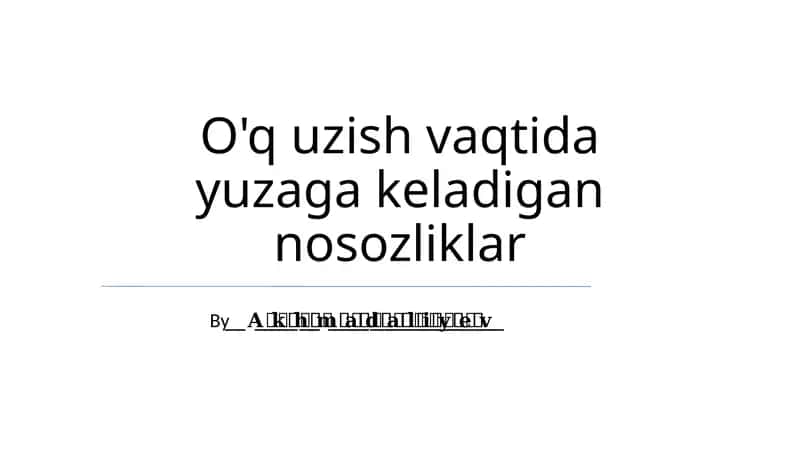 O'q uzish vaqtida yuzaga keladigan nosozliklar 1
