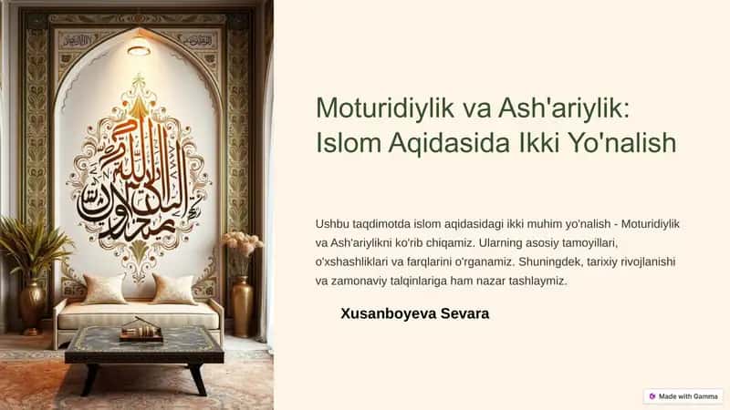 Moturidiylik va Ash'ariylik: Islom Aqidasida Ikki Yo'nalish 1