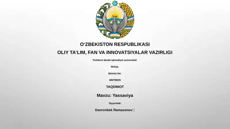 Yassaviya 1
