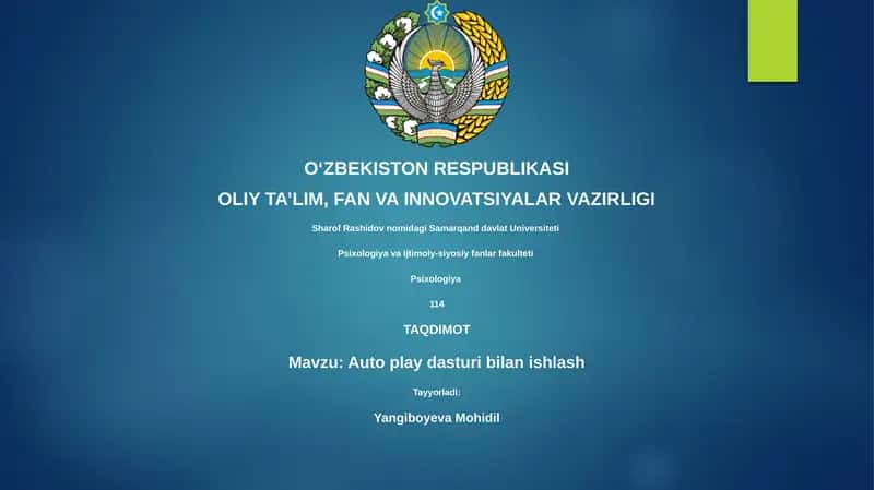 Auto play dasturi 1