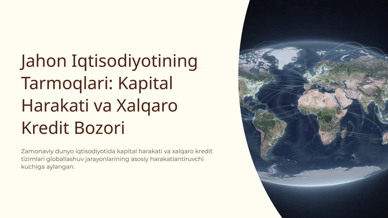 Kapital Harakati va Xalqaro Kredit Bozori 1