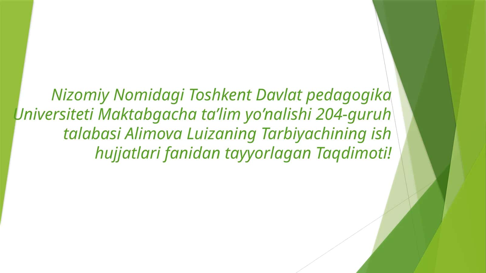 Talbatlar va Vazirlar Qarori To‘plamlari 1