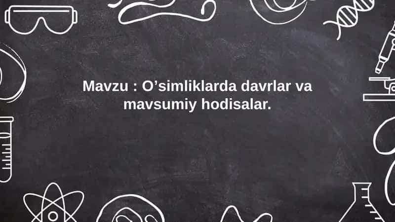 Osimliklarda davrlar va mavsumiy hodisalar 1
