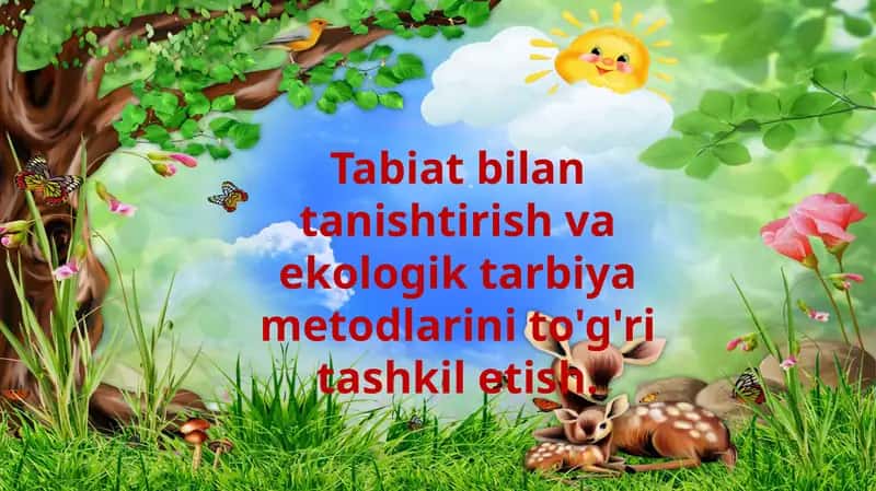 Tabiat bilan tanishtirish va ekologik tarbiya metodlarini to'g'ri tashkil etish. 1