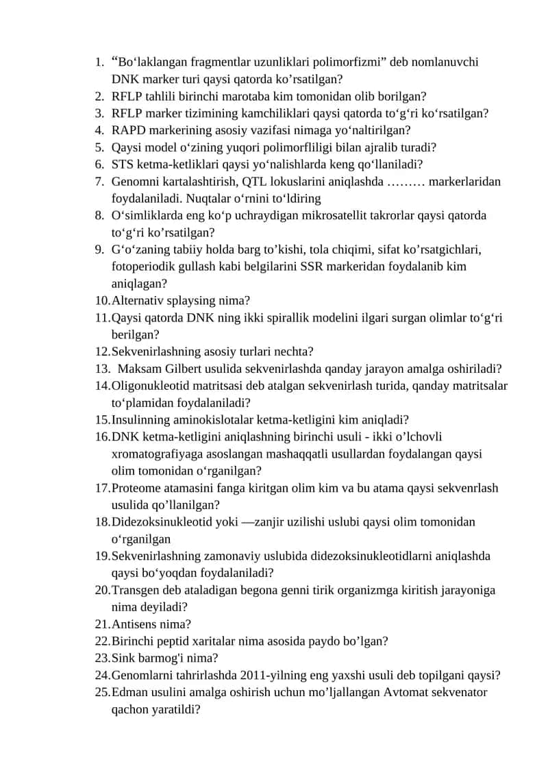 Bo‘laklangan fragmentlar uzunliklari polimorfizmi 1