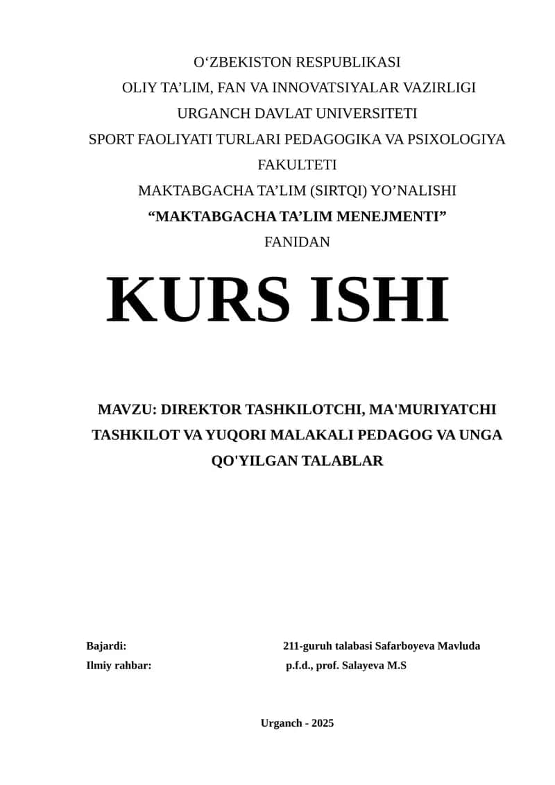 Maktabgacha ta'lim menejmenti 1