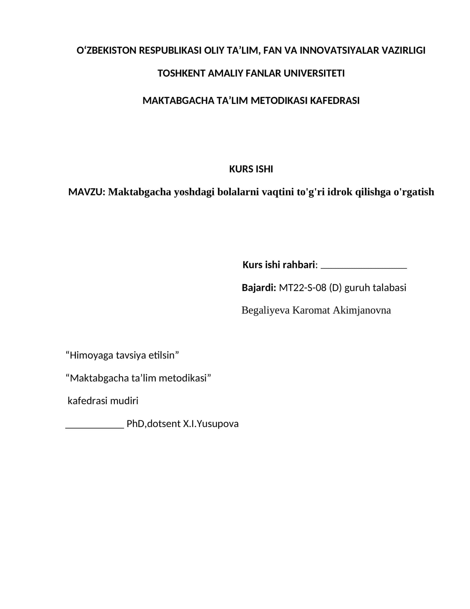 Maktabgacha yoshdagi bolalarni vaqtini to'g'ri idrok qilishga o'rgatish 1