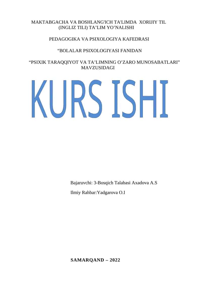 XORIJIY TIL (INGLIZ TILI) TA’LIM YO’NALISHI 1