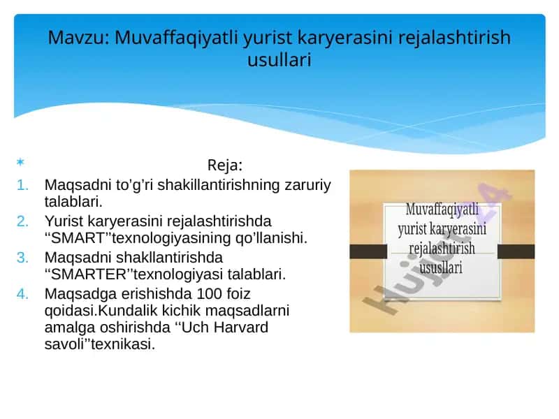 Muvaffaqiyatli yurist karyerasini rejalashtirish usullari 1