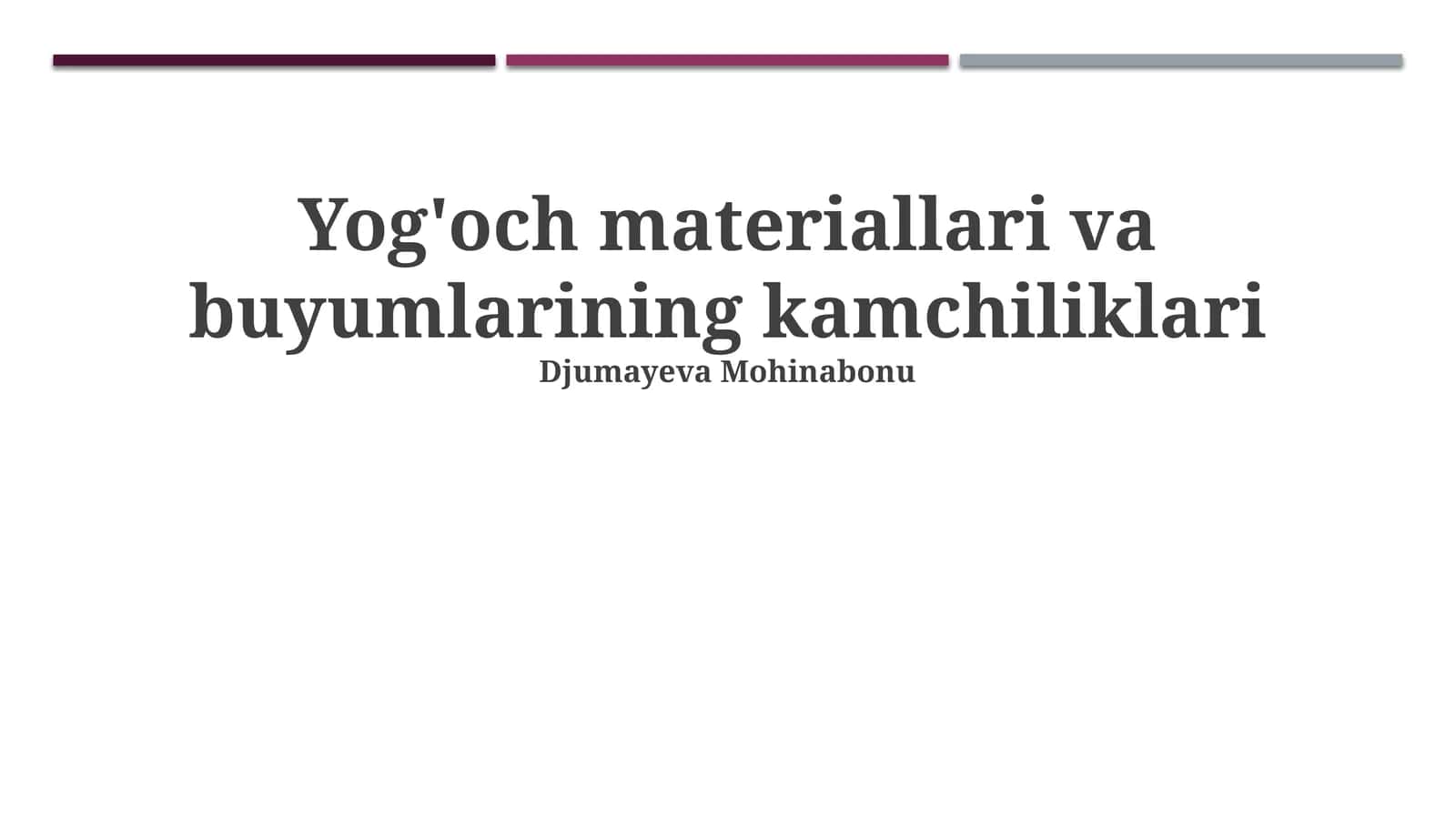 Yog'och materiallari va buyumlarining kamchiliklari 1