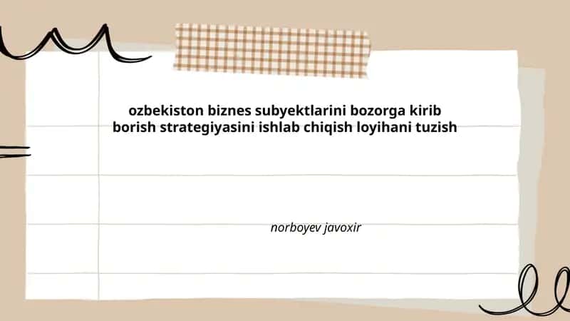 Bozor kirish strategiyasi 1