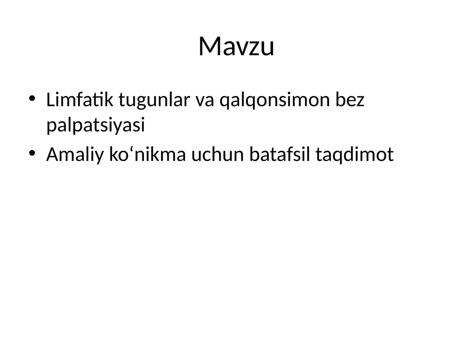 Limfatik tugunlar va qalqonsimon bez palpatsiyasi 1