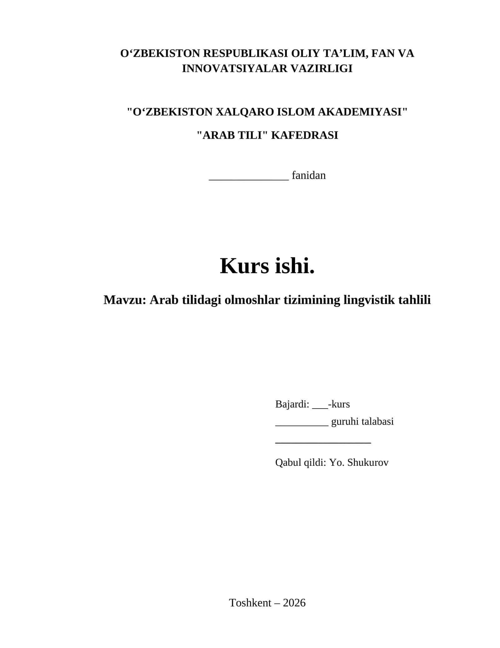 Arab tilidagi olmoshlar tizimining lingvistik tahlili 1