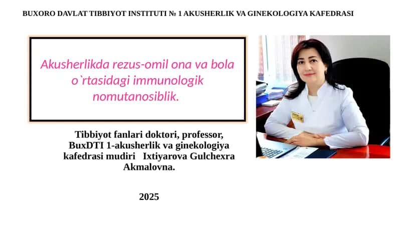 Akusherlik va Ginekologiya Kafedrasi 1