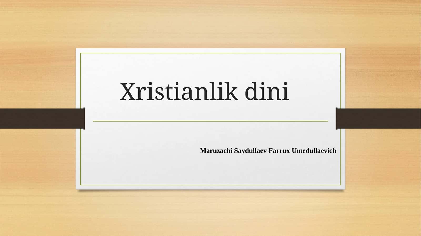 Xristianlikdini 1