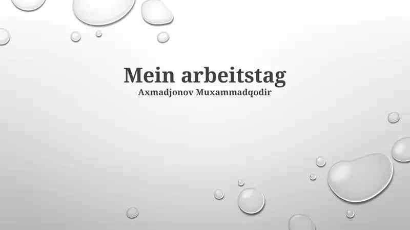 Mein arbeitstag 1