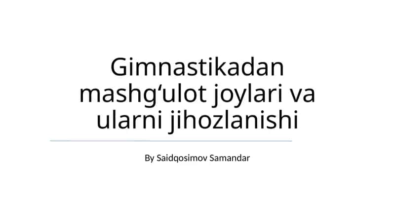 Zarur jihozlar va inventarlar 1