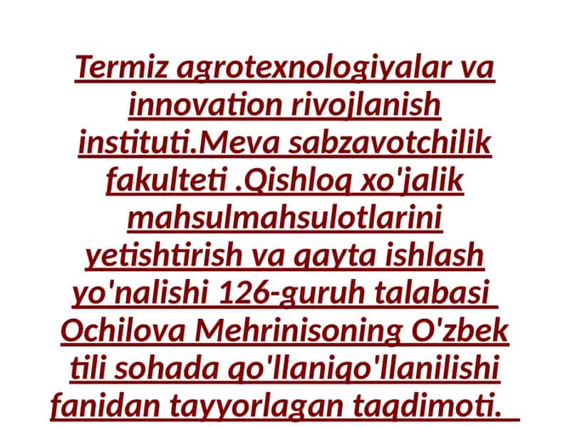 O'zbek tilining turkiy tillar bilan aloqasi 1