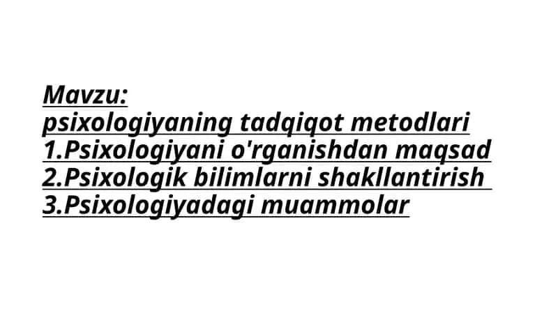 Psixologiya tadqiqot metodlari 1