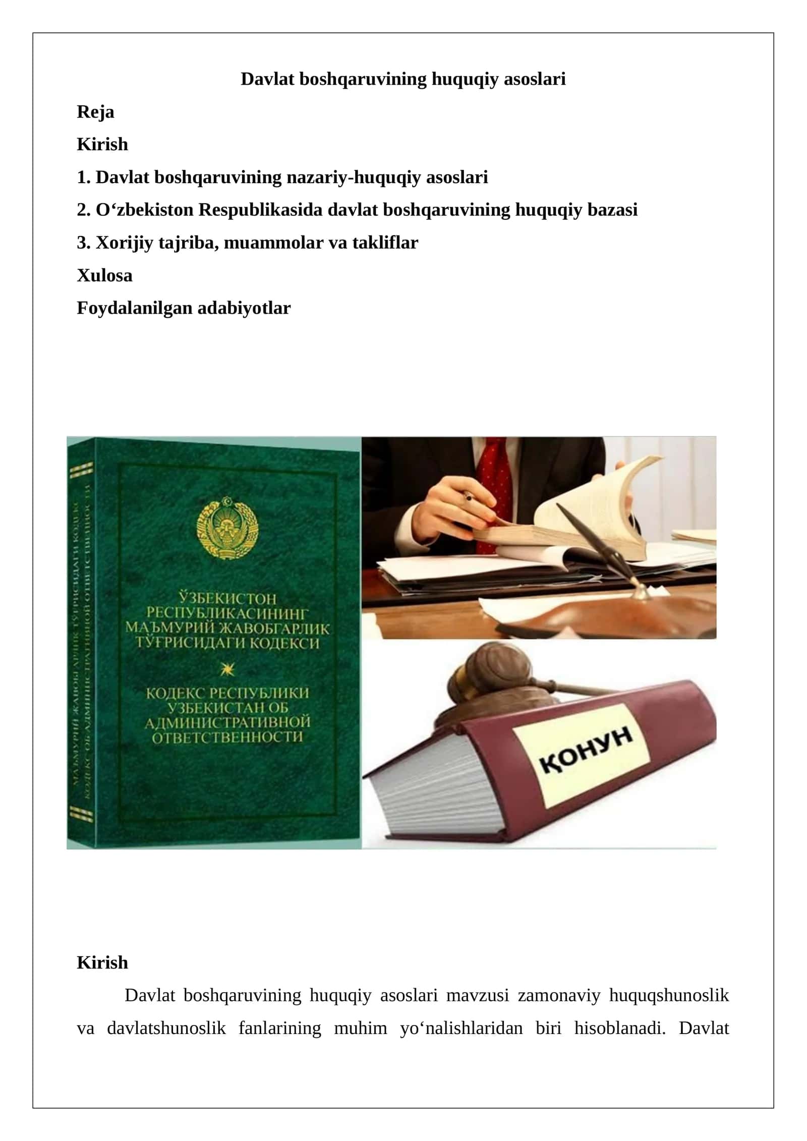 Davlat boshqaruvining huquqiy asoslari 1