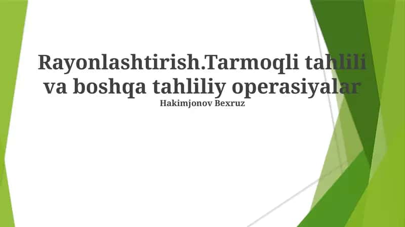 Band tahlili: nazariya va amaliyot 1