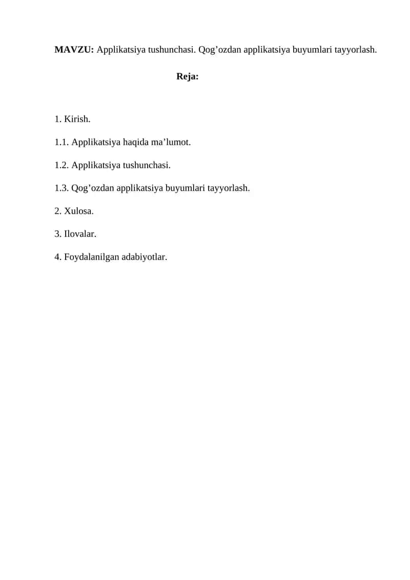 Applikatsiya tushunchasi 1